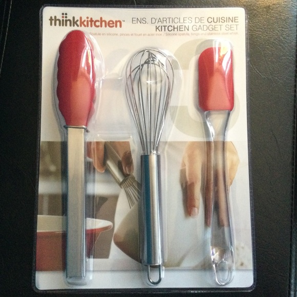 Think Kitchen Utensils Whisk Spatula Tongs Silicone Stainless Steel - Picture 1 of 4
